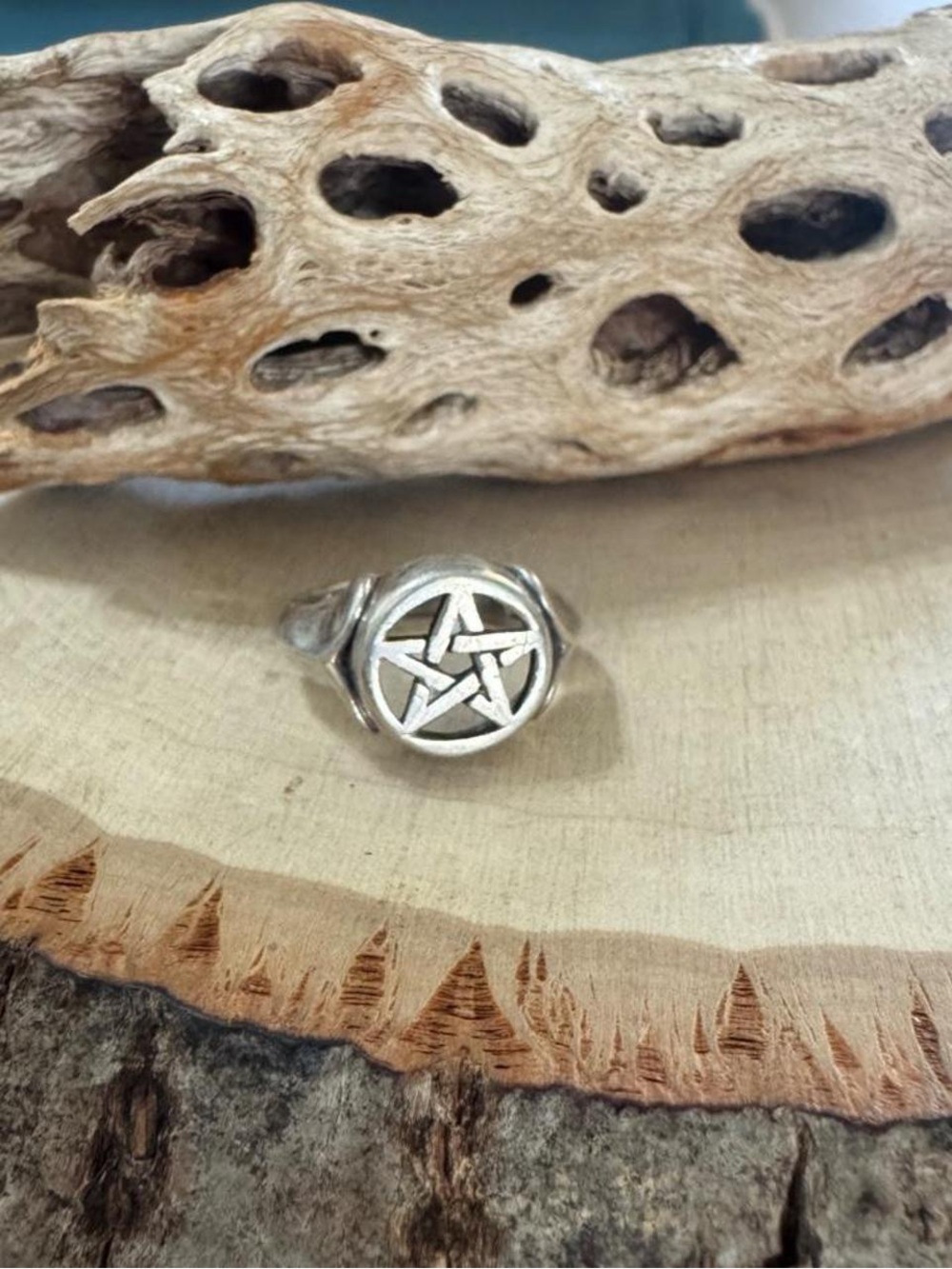 Men Women 925 Sterling Silver Pentagram Celtic Knot Ring Size 6.5